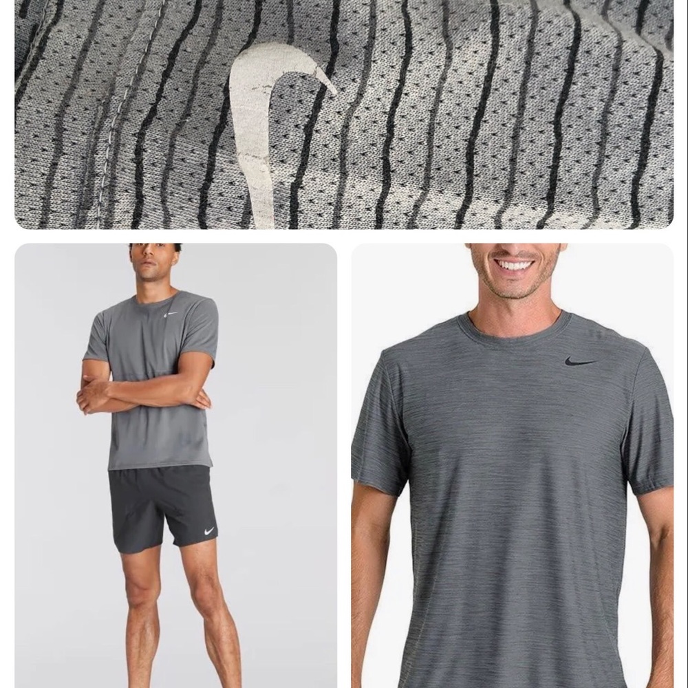 Nike Running Dri Fit Mesh Striped Gray M